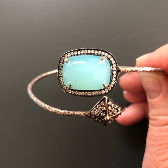 Stunning chalcedony & silver bracelet. - Picture 6 of 10